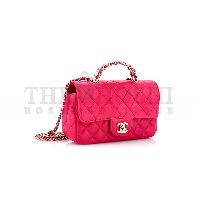 Ch**el PINK LEATHER HANDBAG 1560943 (20*11*8cm) Master Quality