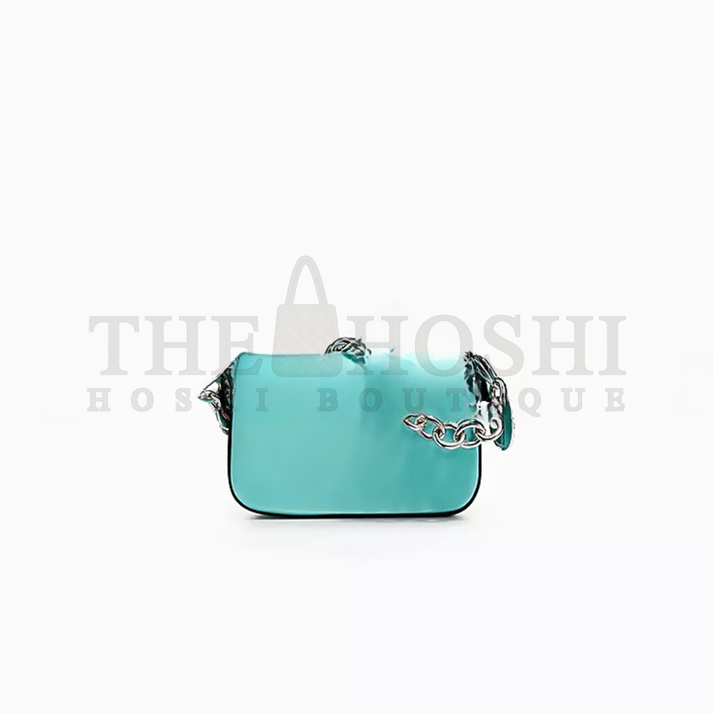 F**di X T*f*ny NANO BAGUETTE IN T*f*ny BLUE® LEATHER WITH STERLING SILVER (11*7*2cm) Master Quality