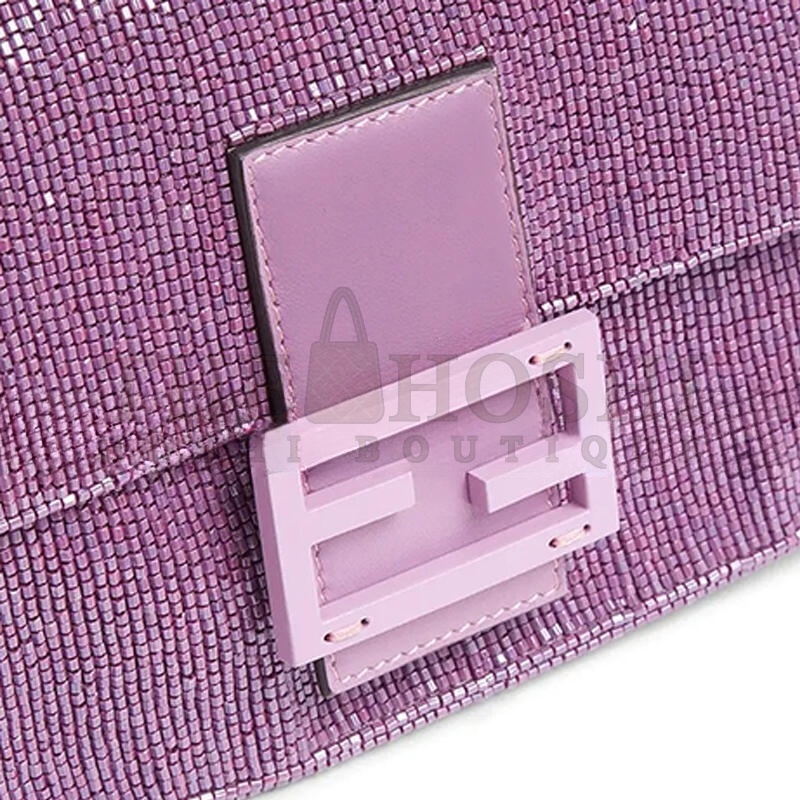 F**di BEADED BAGUETTE PURPLE SHOULDER BAG 8BR600AM2LF1JCO (27*15*6m) Master Quality