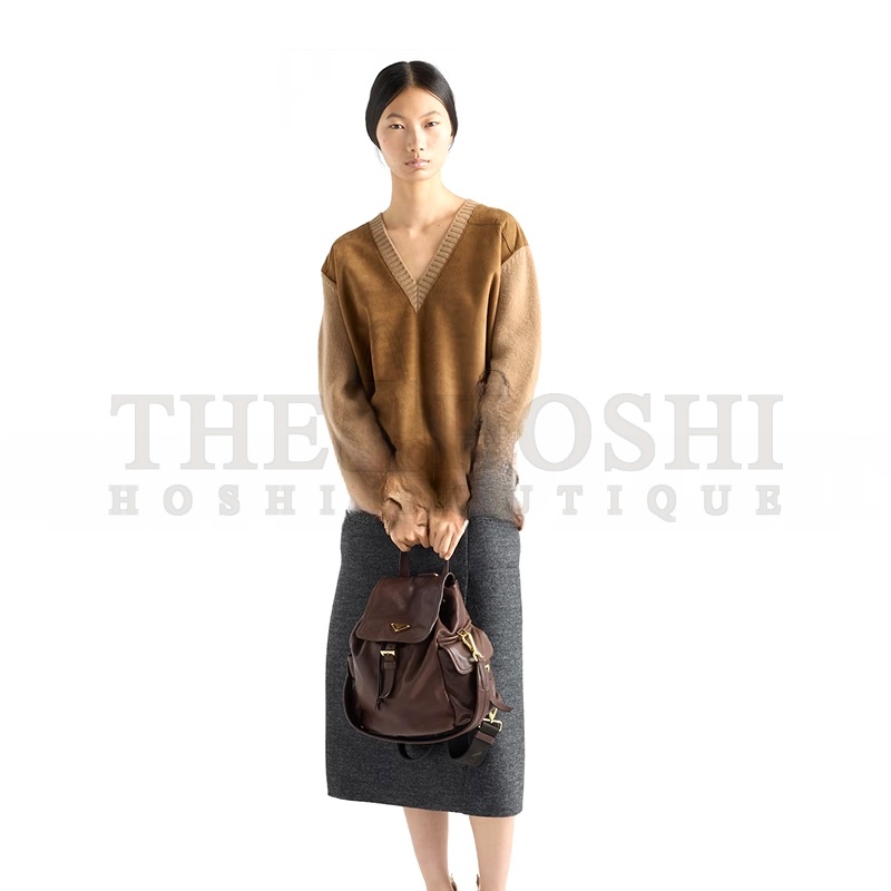 Pra*a EXPLORE MEDIUM NAPPA LEATHER BACKPACK 1BZ080 (29*27*12.5cm) Master Quality