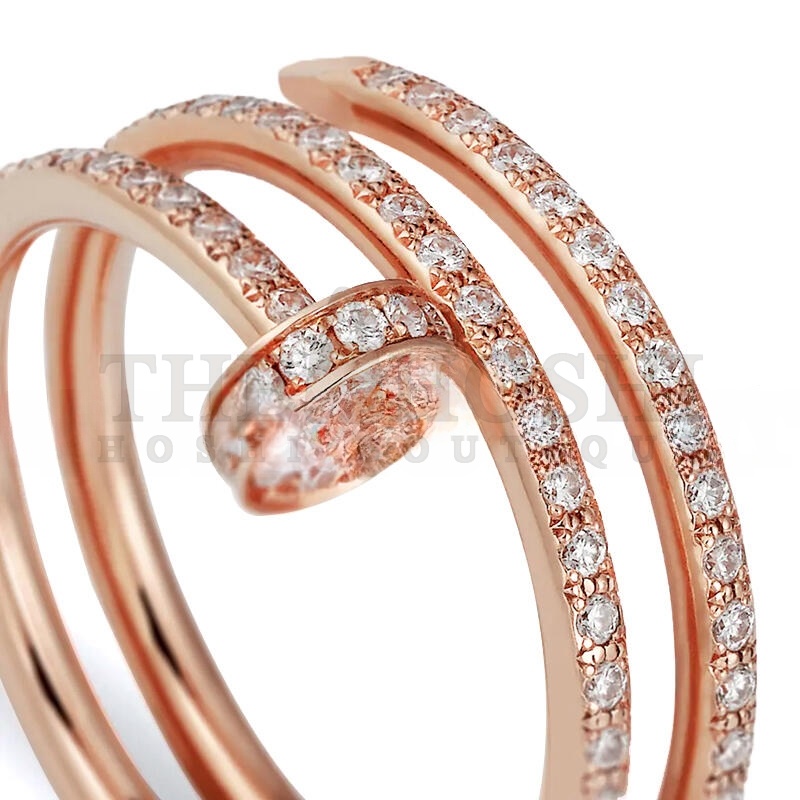 Ca*t1er JUSTE UN CLOU RING, DOUBLE, SEMI-PAVED B4210900 Master Quality