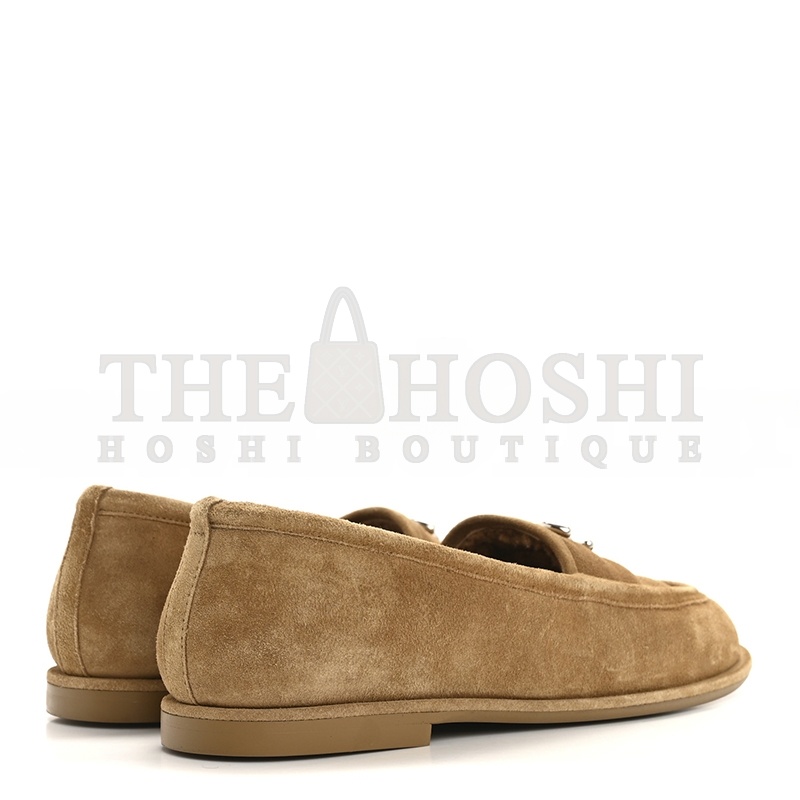 Ch**el SUEDE CALFSKIN CC LOAFERS DARK BEIGE Master Quality